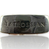 2006 Tateossian 925 Sterling Silver and Red-Backed Rock Crystal Toggle Cufflinks Made in Edinburgh