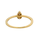 Djula Solid 18kt Yellow Gold Drop Pear 0.13ctw Diamond Cluster Textured Band Ring Size 6
