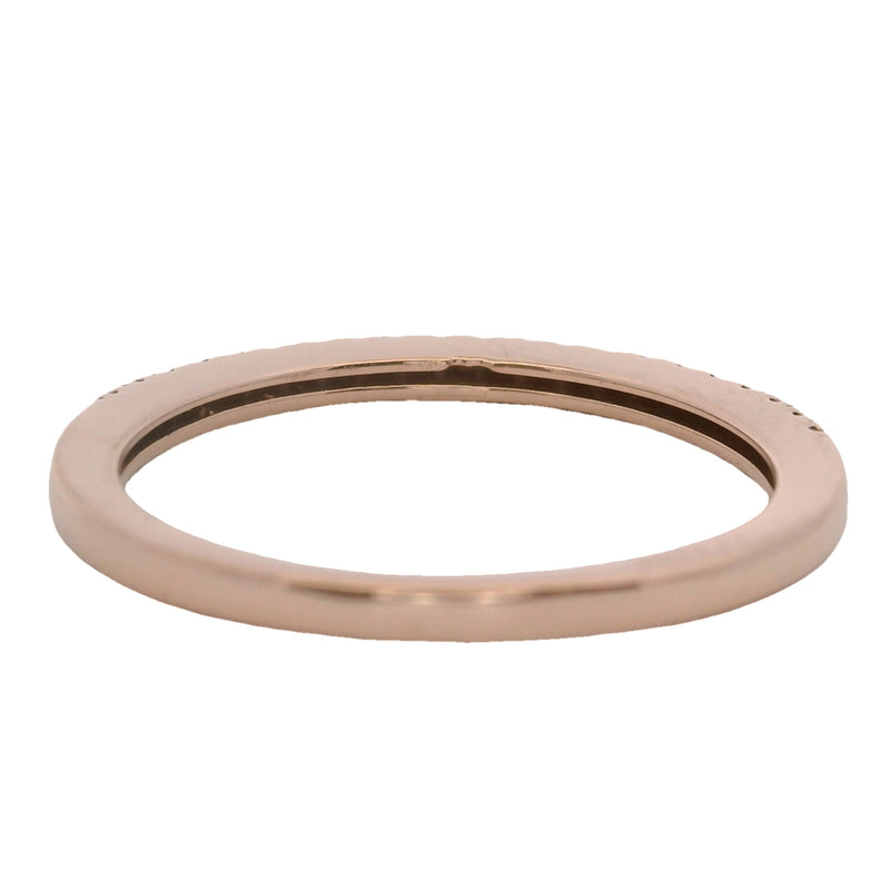Solid Rose Gold 10kt and Diamond Thin 1.5mm Stackable Band Ring Size 5.5