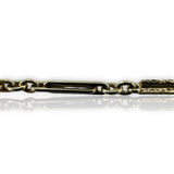 1920s Art Deco National Gold Chain Co 14kt White Gold 14" Pocket Watch Engraved Bar Chain Fob