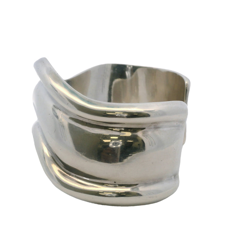 Vintage Los Ballesteros Mexican 925 Sterling Silver Wavy 3 Layer Cuff Bracelet