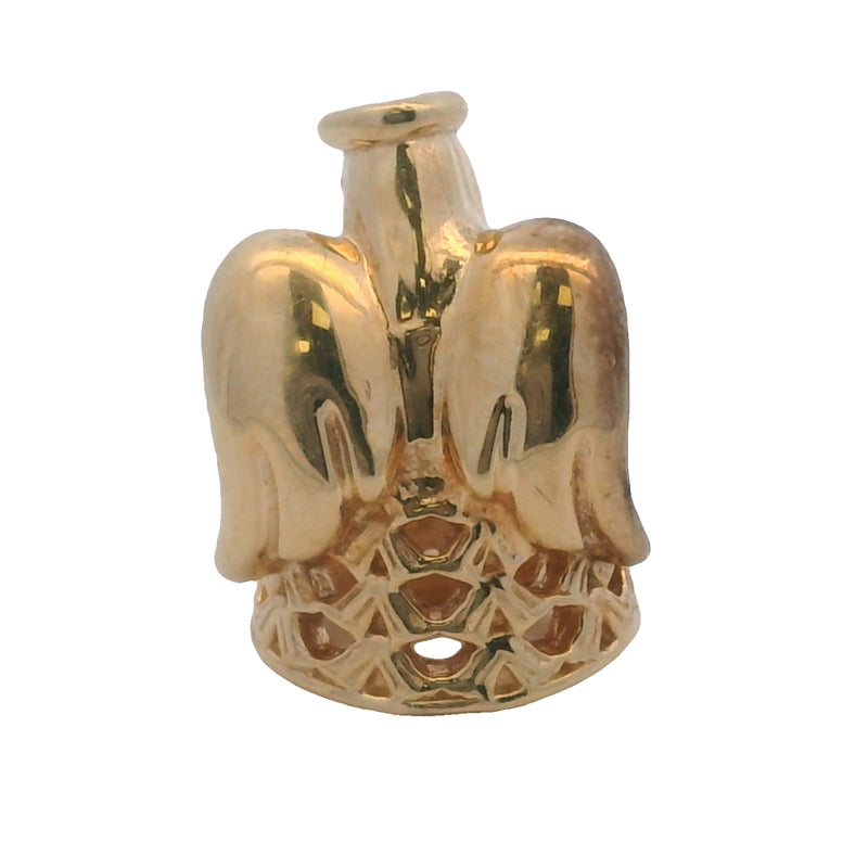 Charm de pulsera Pandora con espaciador calado de Ángel de la Gracia en oro amarillo macizo de 14 kt