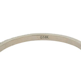 Solid 14kt White Gold and 0.20ctw Diamond Dainty T Cross Half Eternity Ring Size 7