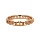 Tiffany & Co Solid 18kt Rose Gold Tiffany T Collection True Narrow Ring with Alternating T Motif Size 7.25 Made in Italy