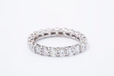 Diamond Anniversary 3mm Eternity Band Solid 14K 585 White Gold Ring Size 7