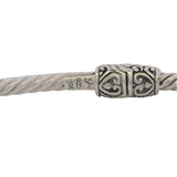 Samuel B 925 Sterling Silver and 18kt Yellow Gold Checkerboard Cut Onyx 8" Cuff Bangle Bracelet