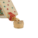 Solid 14kt Yellow Gold and Colorful Enamel Gingerbread House Holiday Charm Pendant