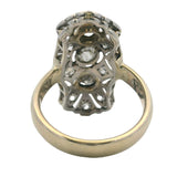 c1910-20s 14kt White Gold 25mm Long Antique Cut Diamonds Filigree Dinner Ring Size 5
