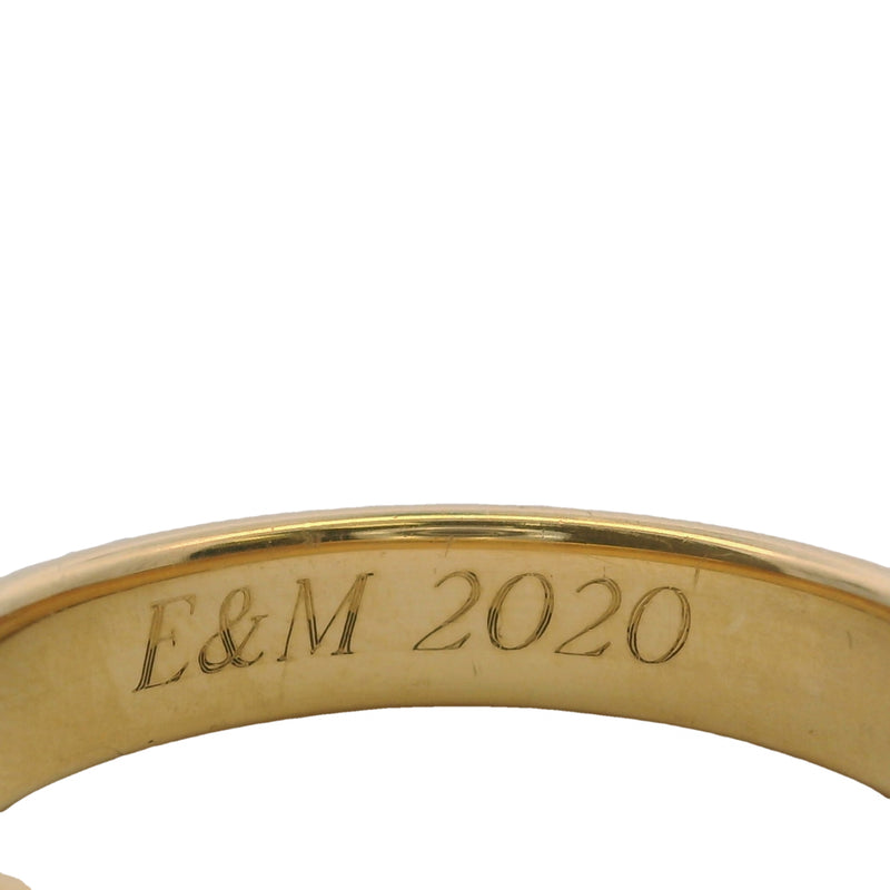 Tiffany & Co Signed Solid Heavy 18kt Yellow Gold 4.6mm Wedding Engagement Band "E&M 2020" Engraving Inside Size10 Ring