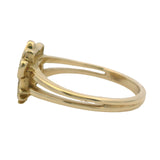 Solid 14kt Yellow Gold CZ and Lab Ruby Hello Kitty Head Cluster Ring Size 7