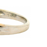 EFFY Solid 14kt White and Yellow Gold Emerald Cocktail Twist Ring with Round and Baguette Diamond Sides