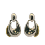Caton 925 Sterling Silver Mexican Modernist Drop/Dangle Doorknocker Earrings