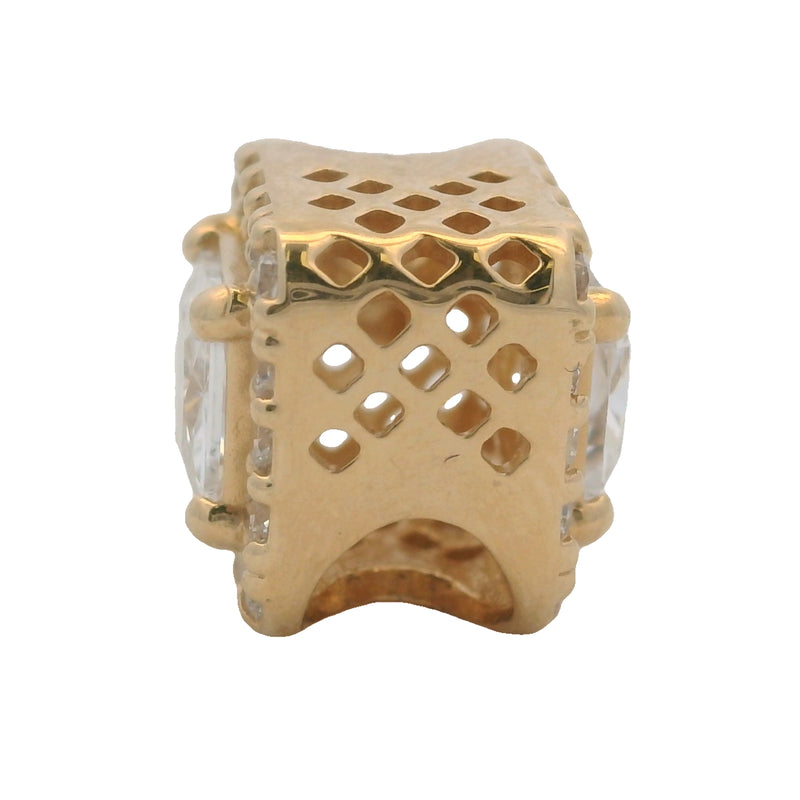 Charm Pandora ALE con circonita cúbica y resplandor geométrico en oro amarillo de 14 quilates 585