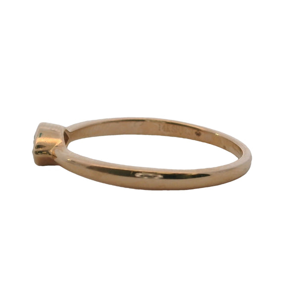 Anillo SNJ de oro rosa 585 de 14 k con diamantes marquesa apilables geométricos, talla 7