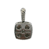 David Yurman 925 Sterling Silver and Diamond 11mm Petite Albion Cable Pave Pendant