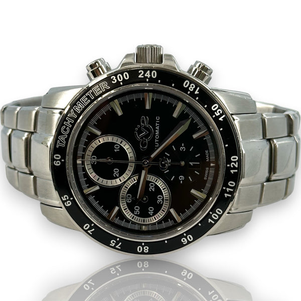 Gervil Gv2 4700 44mm Stainless Steel Chrono Black Dial Limited Edition Watch