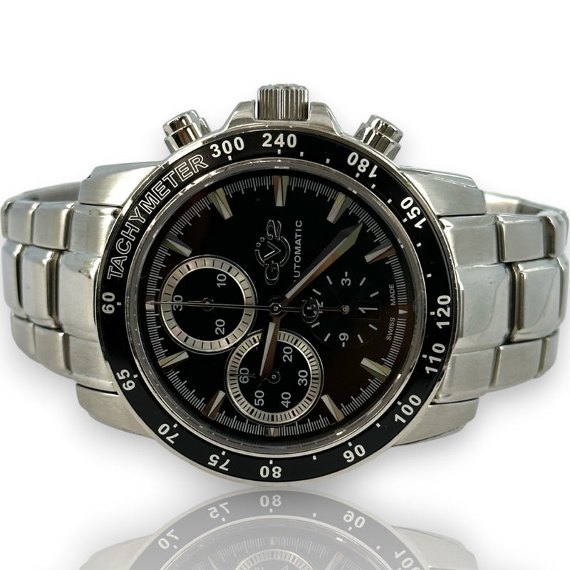 Gervil Gv2 4700 44mm Stainless Steel Chrono Black Dial Limited Edition Watch