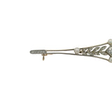 Antique Edwardian Solid 14kt 2-Tone Gold, Old Euro Diamond, and Pearl 3" Bar Pin Brooch