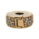 Pandora Rare Retired Solid 14kt Yellow Gold Clear Pave CZ Spacer Charm