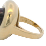 Vintage Denise Roberge Solid 18kt Yellow Gold and Cabochon Star Ruby Circle Cocktail Ring Size 6.25