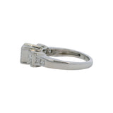 950 Platinum and 1ctw Princess Cut Diamond Cluster Tiered Engagement Ring Sz 5.5