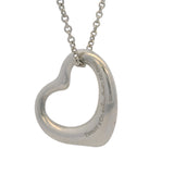 Tiffany & Co Elsa Peretti 925 Sterling Silver 22mm Open Heart Pendant On 16" Chain