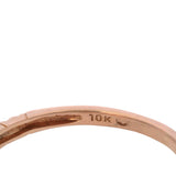 Enchanted Disney Solid 10k Rose Gold Belle Diamond Rose Ring Size 7.5