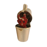 Vintage Solid 14kt Yellow Gold Opening Enamel Red Devil Cocktail Shaker Charm