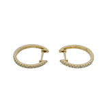 Retired Bony Levy 18kt Yellow Gold Diamond Huggie 12mm El Mar Pava Hoop Earrings