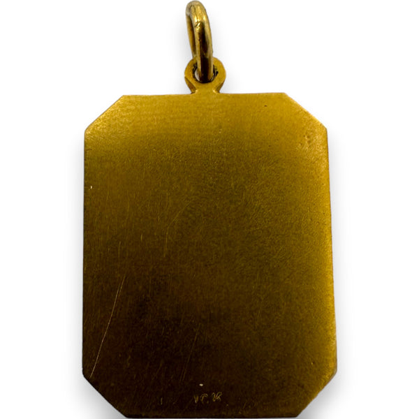 Antique 1933 10k Yellow Gold Tag Award Pendant from the Ace Dance Studio Charm
