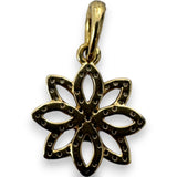 PANDORA 14k Gold Retired Rare Lace Botanique Floral Pendant with CZ Cubic Zirconias Charm ALE 585