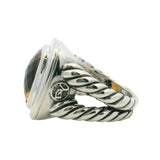 David Yurman Solid 925 Sterling Silver and Citrine Large Albion Ring Size 7