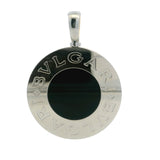 Bulgari Solid 18kt Yellow Gold Steel Nephrite Onyx Reversible Bvlgari Pendant