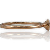 Bezel-Set Diamond Solitaire Wedding Engagement Ring 14kt Rose Gold stackable
