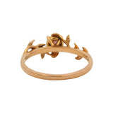 18kt Rose Gold Wrapped Vines Leaves Cabochon Lab Opal Solitaire Ring Size 8.5