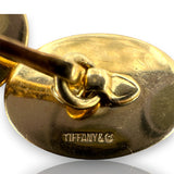 Antique 1900-1930s Tiffany & Co Signed Heavy 20g Solid 14kt Gold Engraved Early Chain Cufflinks