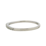 Solid 14kt White Gold and 0.11ctw Diamond Half-Eternity Thin Band Ring Size 7