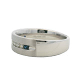 Vera Wang Love Solid 14kt White Gold Diamond and Sapphire Men's Band Size 10