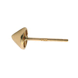 Solid 14k Yellow Gold Cone Triangle Classic Stud Earrings
