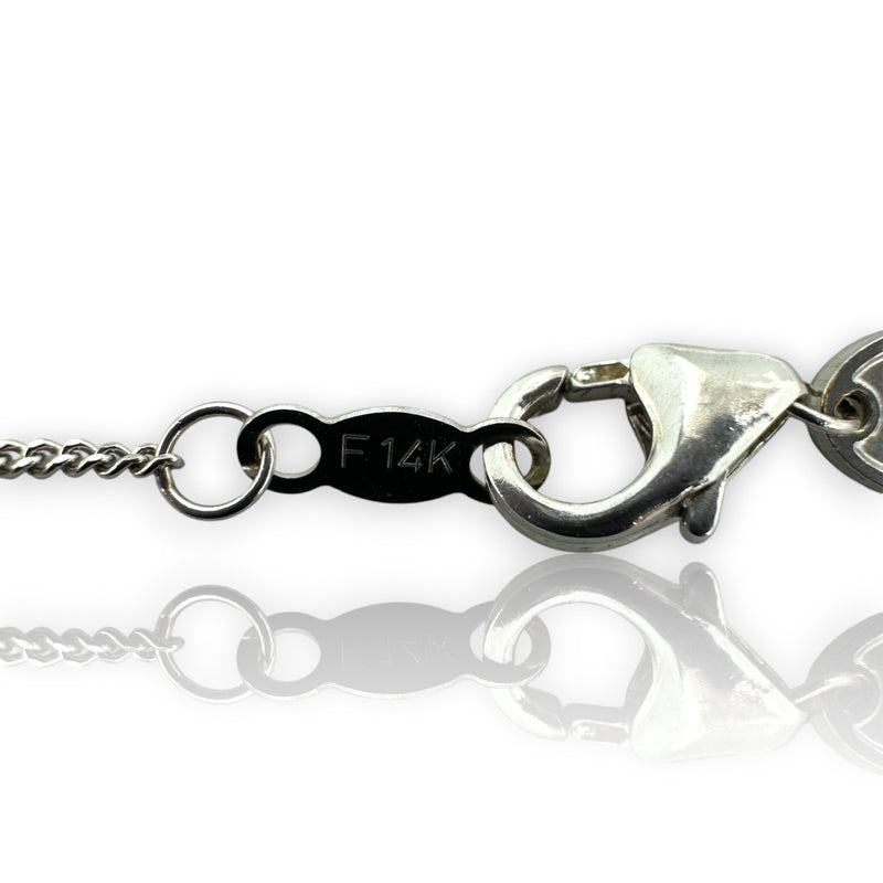 Ever Us 14kt Solid Rhodium Plated White Gold Toi et Moi 1ctw Diamond Pendant Necklace on 17-19" Adjustable Chain