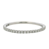 Solid 14kt White Gold and Diamond Dainty Thin Eternity Band Stackable Ring Size 5.75