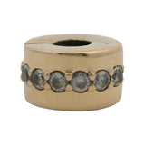 Pandora Solid 14kt Yellow Gold and Cubic Zirconia Clip Spacer Charm