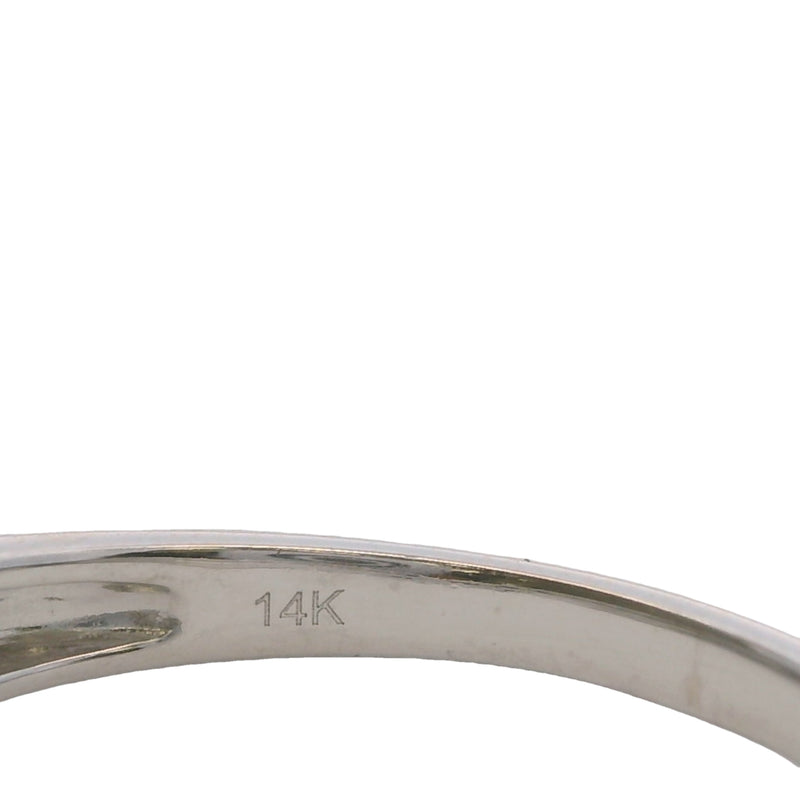 Solid 14kt White Gold and 0.17ctw Diamond Curved Crown Accent Band Ring