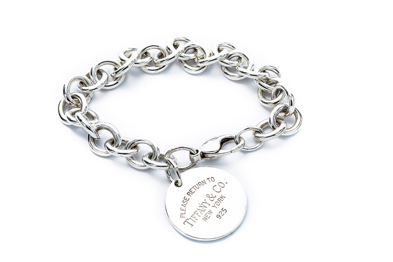 Tiffany & Co Return to Tiffany New York 925 Sterling Silver 7.5" Circle Tag Bracelet