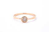 SNJ 6mm Diamond Pave Geometric Circle Wire Band 14K 585 Rose Gold Ring Size 7