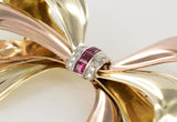 Eckfedt & Ackley 14KT Gold Diamond Pink Sapphire Two Tone Brooch