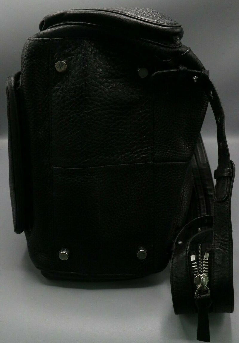 Mackage Keir Black Leather Backpack w/ Convertible Strap