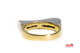 Solid 14k 585 Yellow White Gold Cubic Zirconia Wave Ring Band Size 7