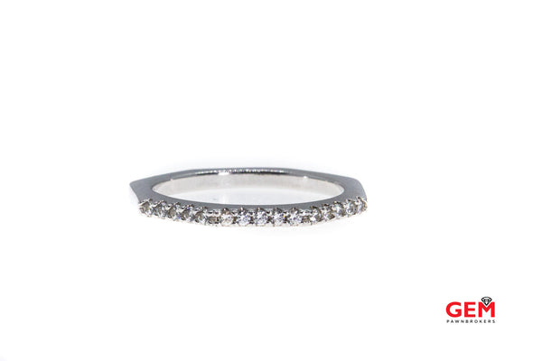 Anillo apilable de plata de ley 925 con circonita cúbica en forma de octágono talla 5