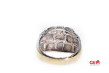 OTC Vintage Italy Wide 15.5mm Dome Mesh Solid 18K 750 White Gold Weave Designer Ring Size 9